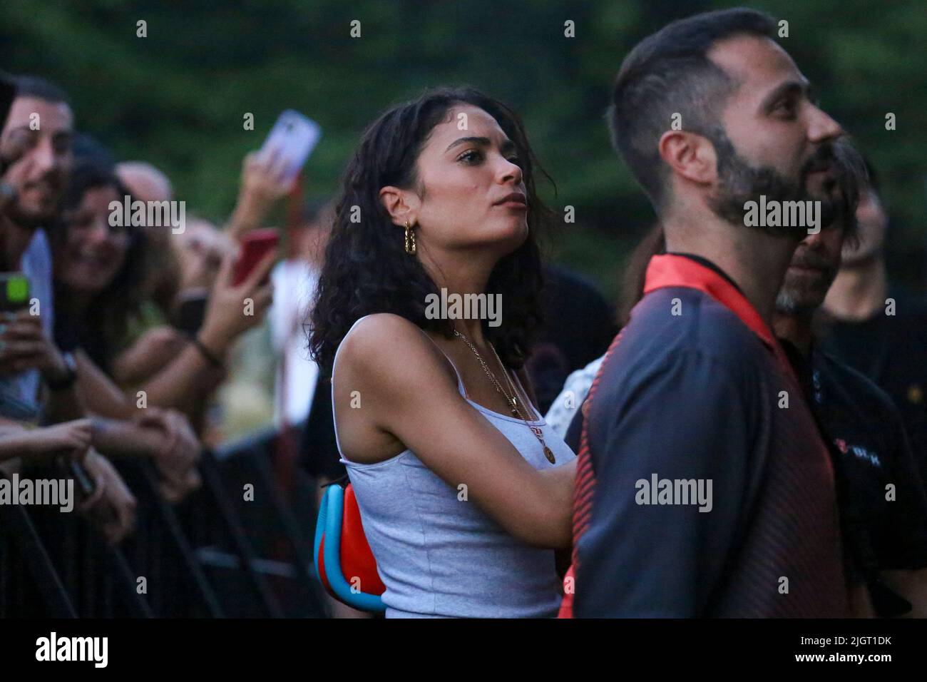 STUPINIGI (TURIN), ITALIE - 12 JUILLET 2022. Elodie avant le concert de Marracash (alias Fabio Bartolo Rizzo) sur 12 juillet 2022 au Parc sonique Stupinigi, Turin, Italie. Banque D'Images