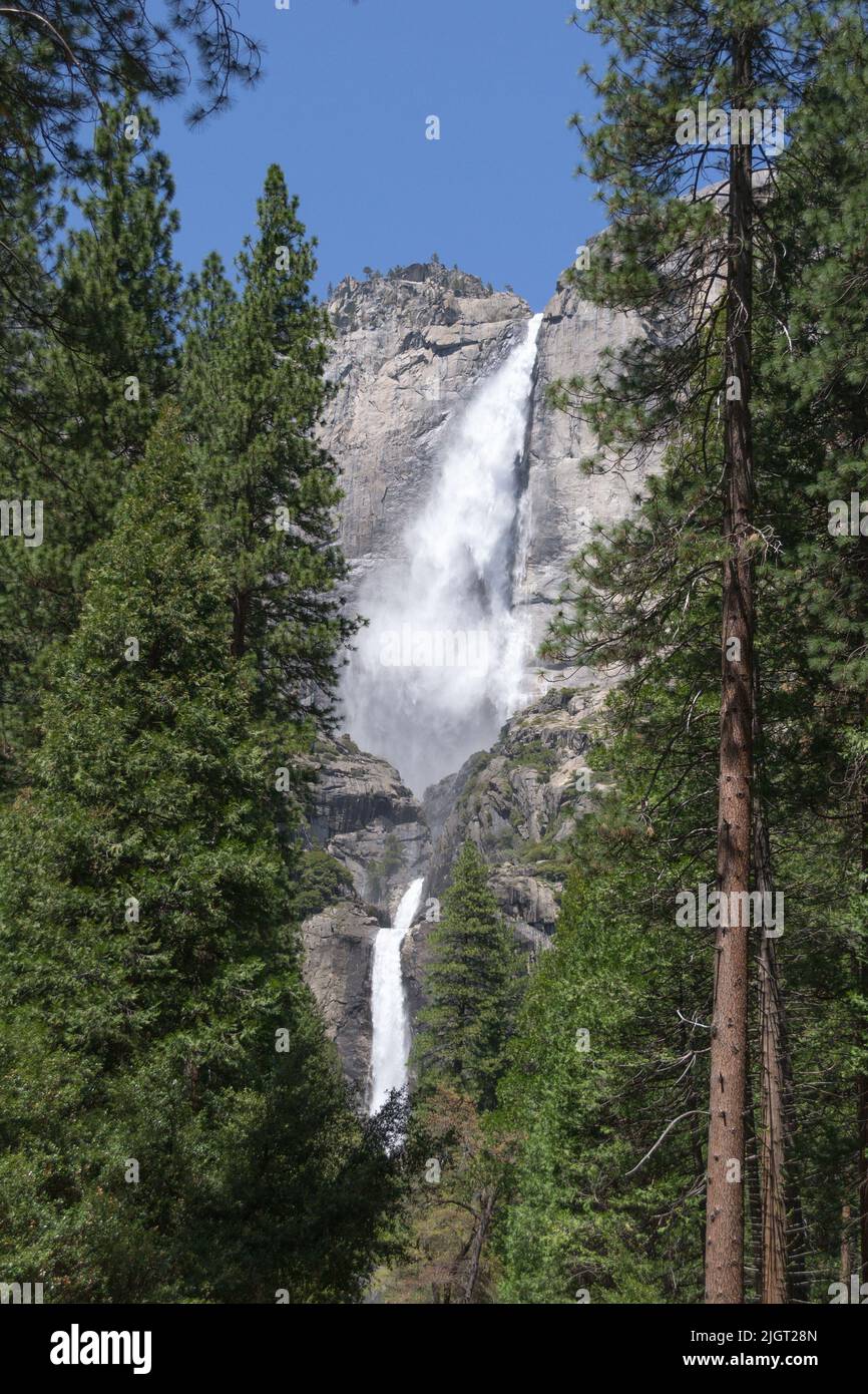 Cascade Yosemite Upper et Lower Falls Banque D'Images