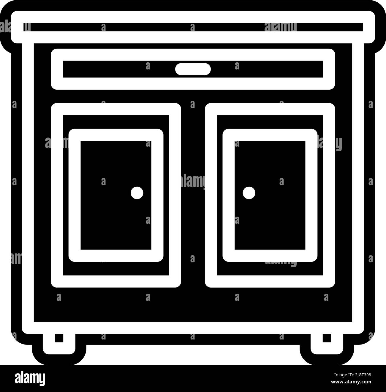 Icône de l'armoire de bureau . Illustration de Vecteur