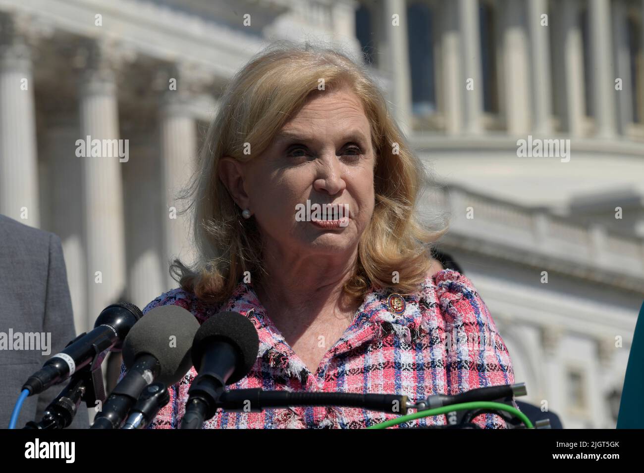 12 juillet 2022, Washington, Distric de Columbia, Etats-Unis: La représentante CAROLYN MALONEY(D-NY) parle lors d'une conférence de presse sur les frais de découvert, aujourd'hui sur 11 juillet 2022 à la Maison Triangle/Colline du Capitole à Washington DC, Etats-Unis. (Credit image: © Lénine Nolly/ZUMA Press Wire) Banque D'Images