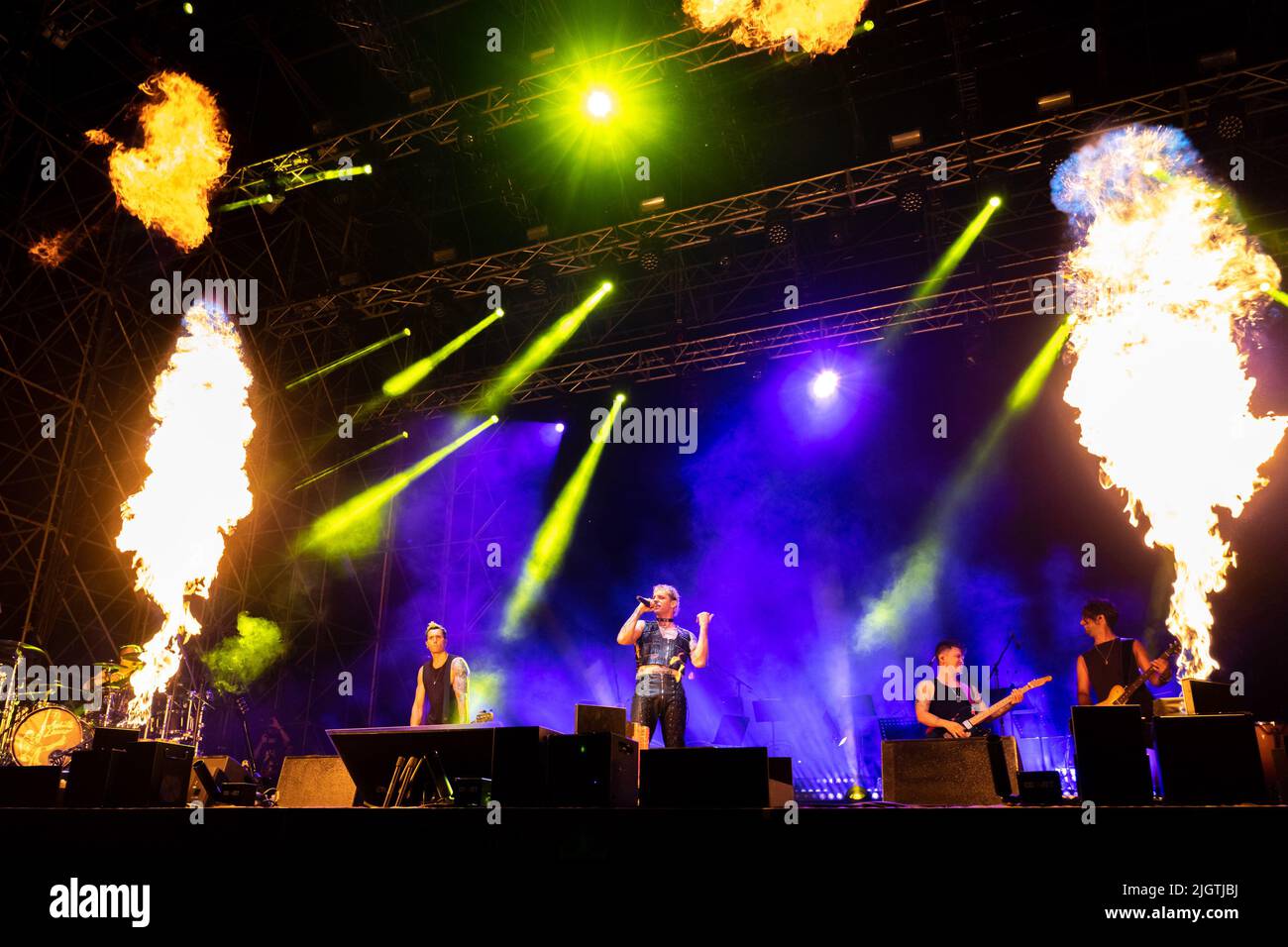 12 juillet 2022, Rome, Italie: Concert de la chanteuse et compositrice italienne Achille Lauro à Ippodromo delle Capannelle à Rome. (Image de crédit: © Claudio Enea/Pacific Press via ZUMA Press Wire) Banque D'Images