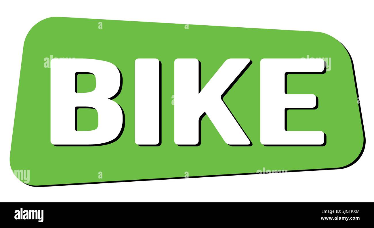 Le texte DU VÉLO est inscrit sur le timbre trapèze vert. Banque D'Images