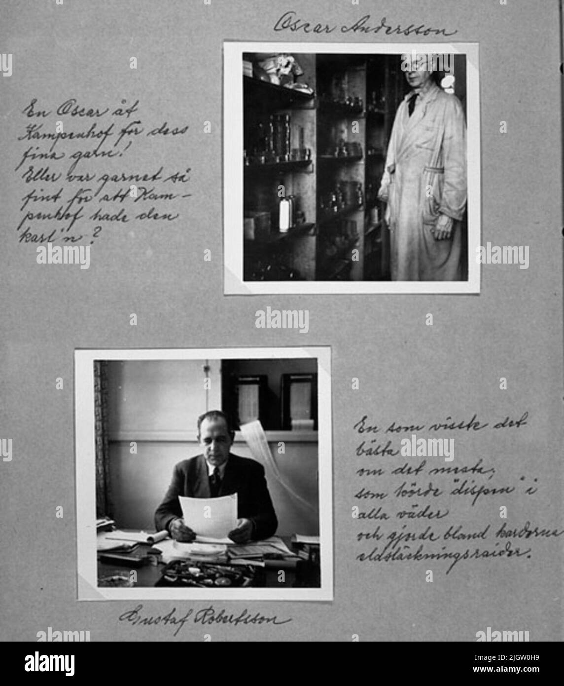 Image supérieure: Oscar Anderssonen Oscar pour Kampenhof pour son fil fin! Ou le fil était si beau parce que Kampenhof avait la photo du bas de Karlâ€ n: Gustaf Robertssonen qui connaissait le mieux sur la plupart, qui a conduit la «découverte» dans tous les temps et a fait les cartes éteindre des raids. Le photographe a également été Sven Åkerlund, Stockholm. Il n'est pas clair qui est photographe pour chaque image. Sven Åkerlund est mort à la fin de 1900s. Bruno Elfving, Musée Bohuslän, a repro - photographié toutes les photos. Banque D'Images