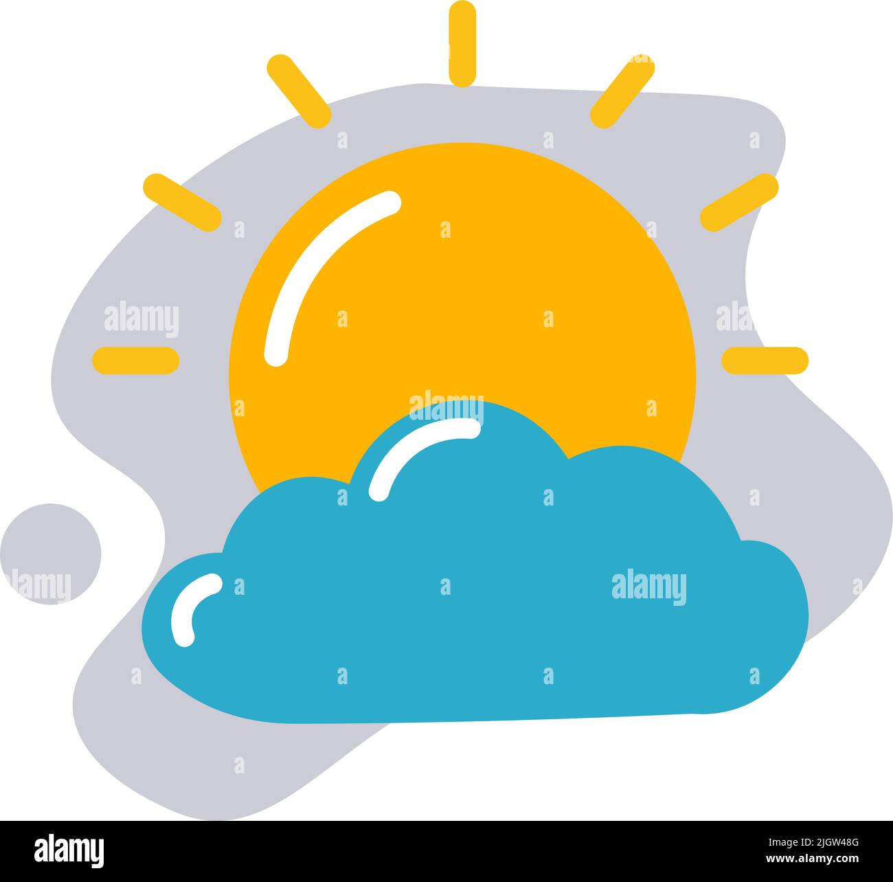 Icône de prévision météorologique, nuages et vecteur soleil Illustration de Vecteur