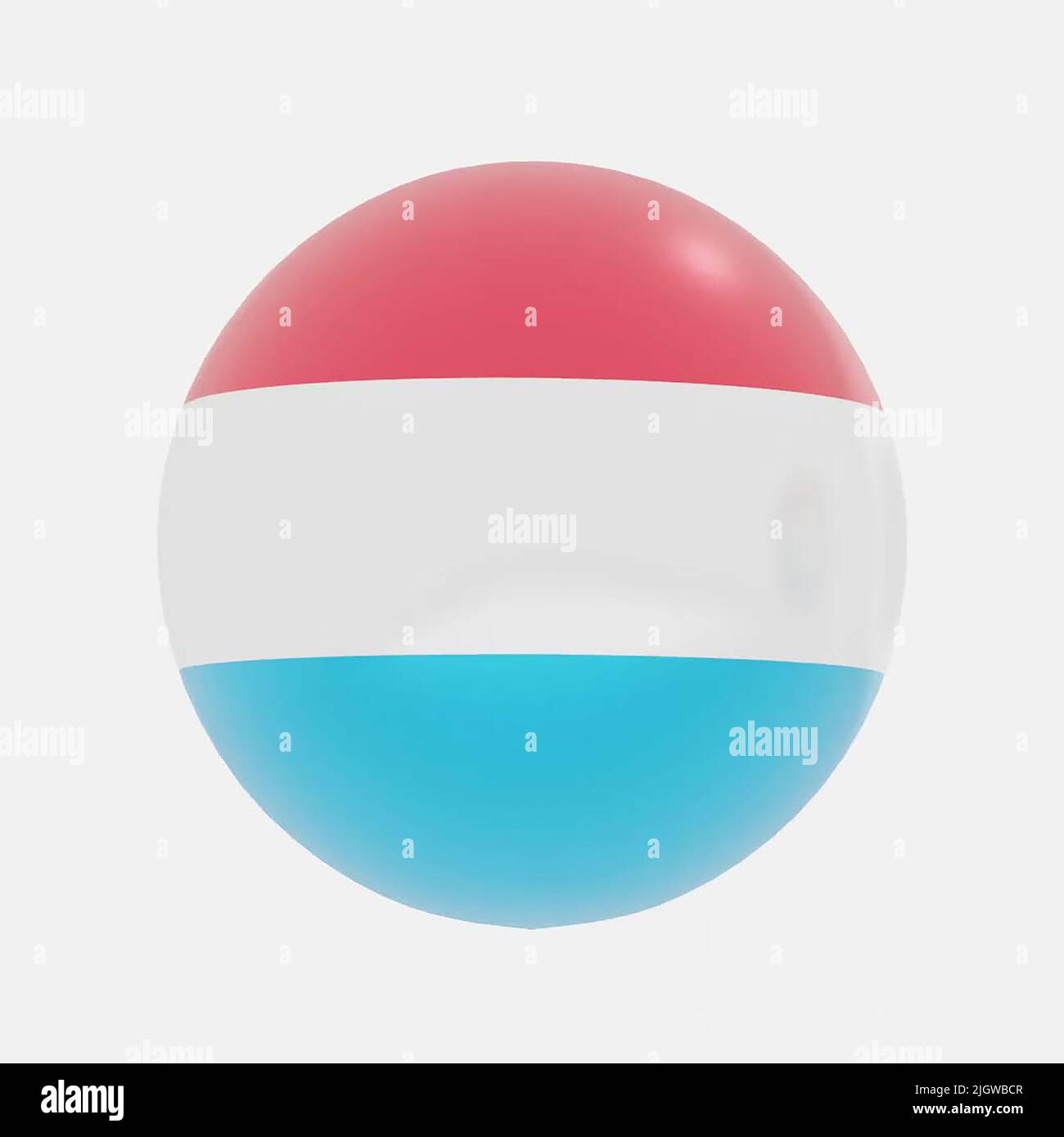 3D rendu du globe en drapeau luxembourgeois pour icône ou symbole. Banque D'Images