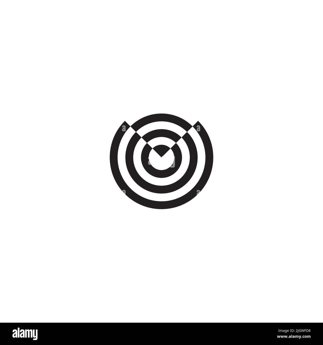 lettre u rayures ligne cercle vecteur de symbole géométrique Illustration de Vecteur