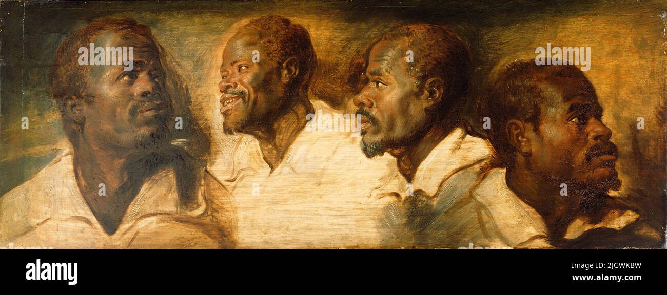 Quatre études d'une tête masculine. Atelier de Peter Paul Rubens. c 1617 - 1620 Banque D'Images
