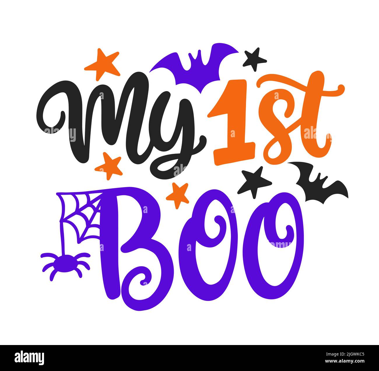 Mon premier Boo. Citation d'Halloween isolée sur blanc Illustration de Vecteur