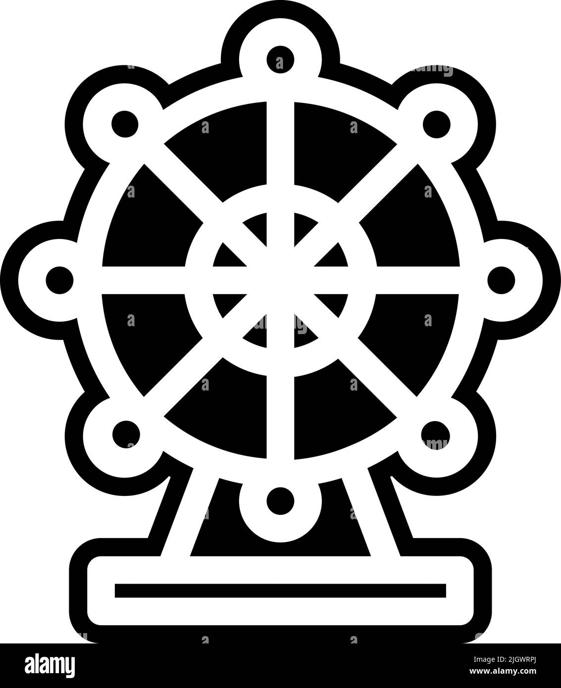 Icône du parc d'attractions Ferris Wheel . Illustration de Vecteur