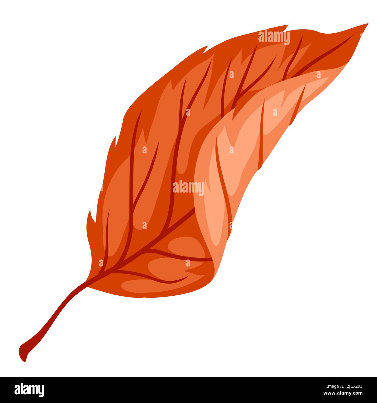 Illustration de la feuille d'automne. Plante sèche saisonnière stylisée. Illustration de Vecteur