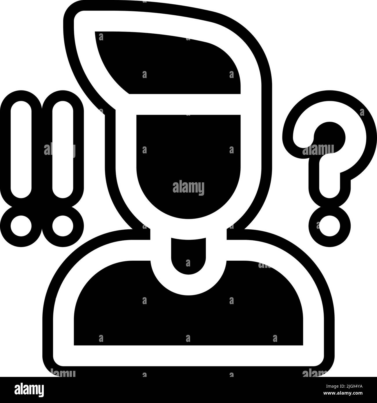 Icône de confusion de fausses nouvelles . Illustration de Vecteur