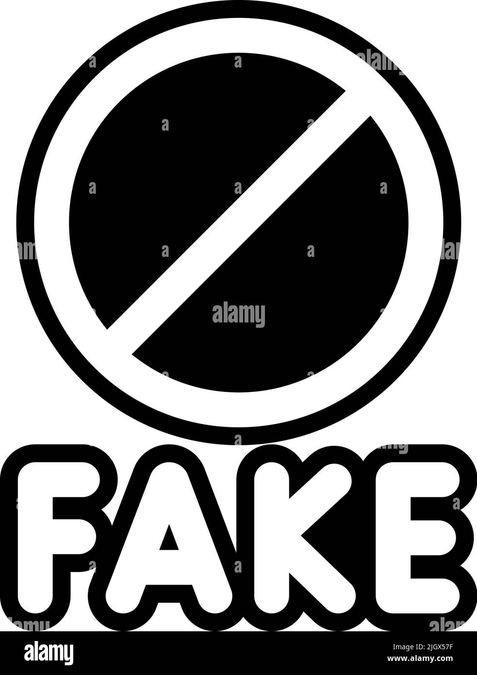 Icône de fausses nouvelles interdites . Illustration de Vecteur