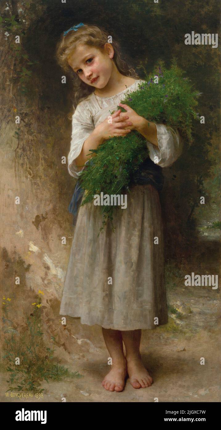 Retour des champs (1898) peinture à l'huile de William-Adolphe Bouguereau Banque D'Images