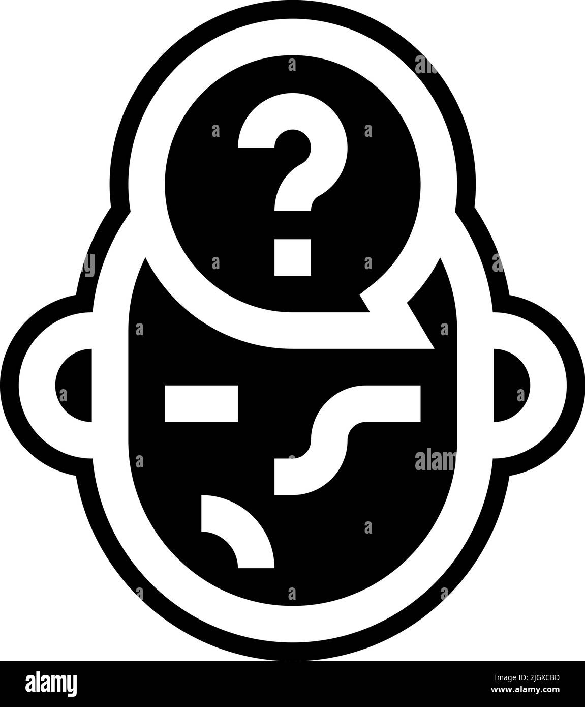 Icône de confusion de fausses nouvelles . Illustration de Vecteur