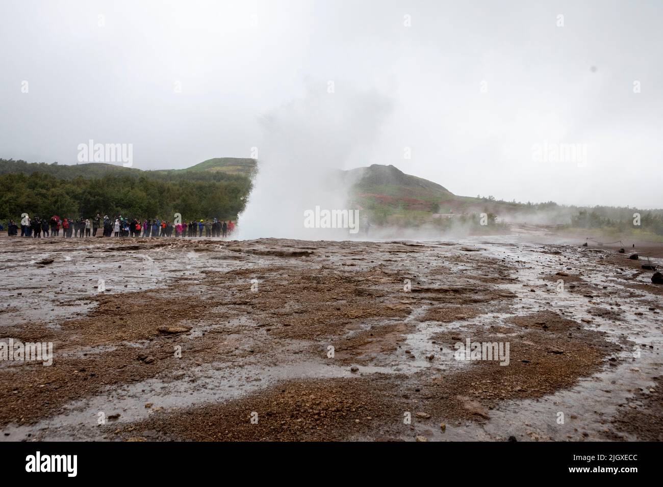 Vue générale d'un geyser à Haukadalur, Islande. Photo prise le 7th juillet 2022. © Belinda Jiao jiao.bilin@gmail.com 07598931257 https://www.belind Banque D'Images