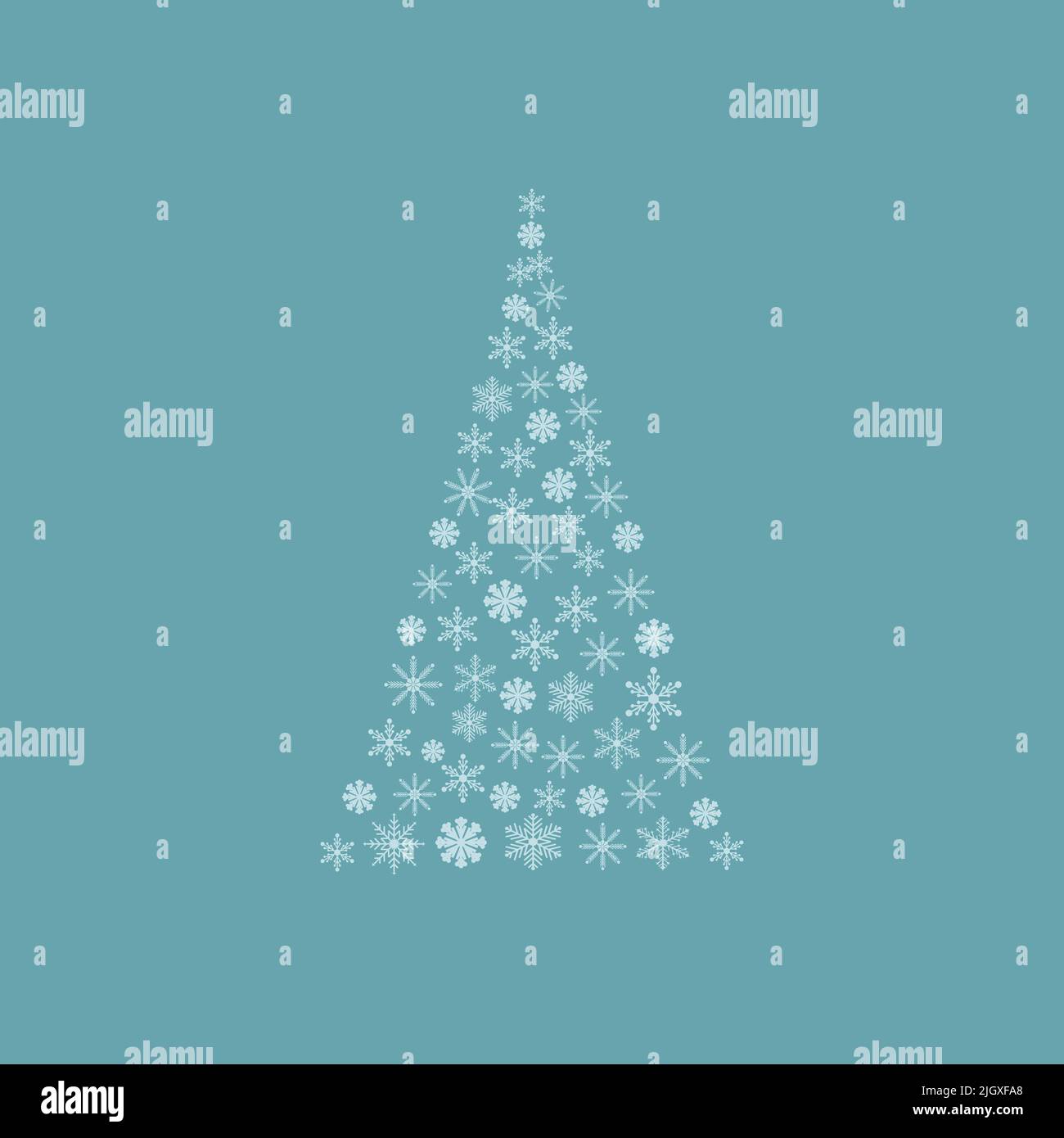 Arbre de Noël en flocons de neige icône vectorielle Illustration de Vecteur