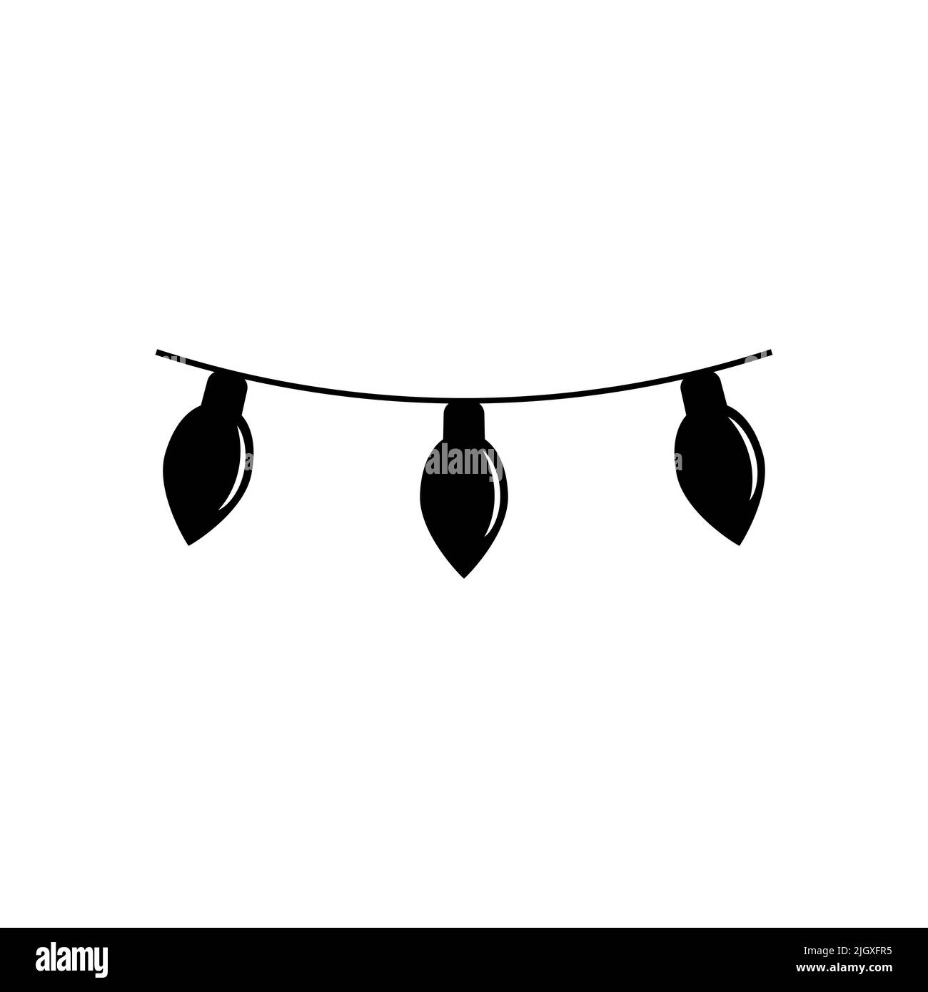 Icône des lumières de Noël. Vecteur icône guirlande de Noël isolé sur fond blanc Illustration de Vecteur