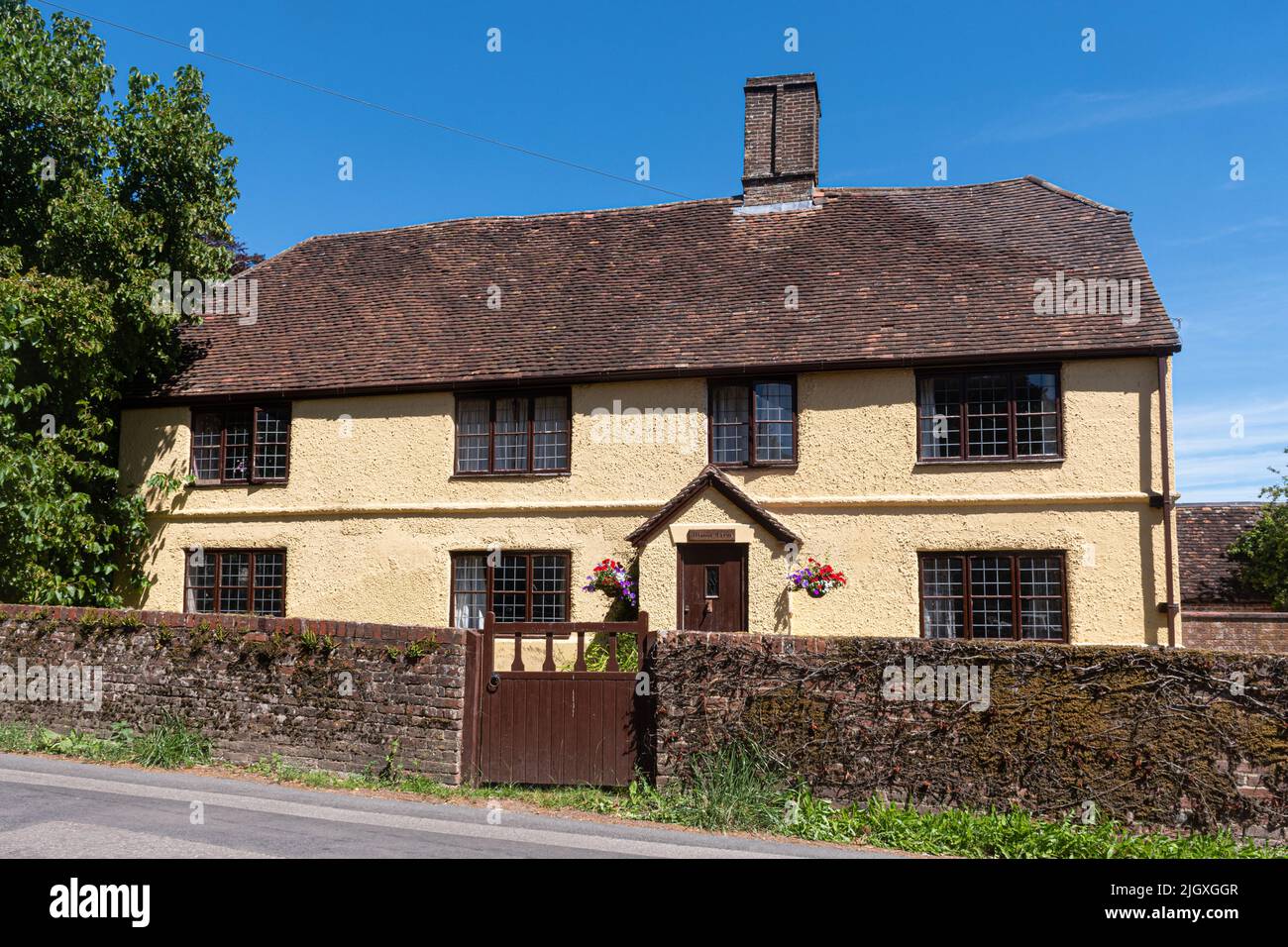 Manor Farm House, une belle propriété historique dans le village de Soberton, Hampshire, Angleterre, Royaume-Uni Banque D'Images