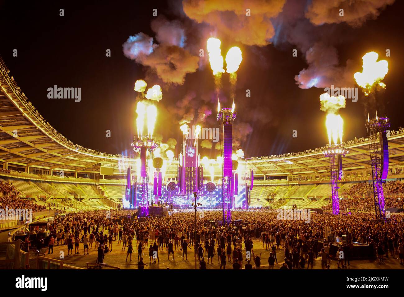 TURIN, ITALIE - JUILLET 12 : concert de Rammstein lors du 'Tour 2022 du Stade d'Europe' sur 12 juillet 2022 à Turin, Italie Banque D'Images