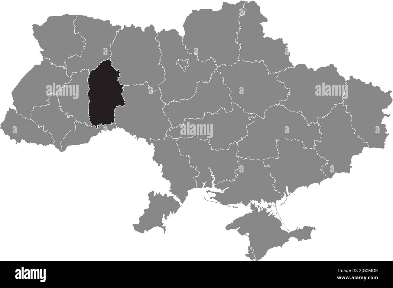 Carte de localisation de L'OBLAST DE KHMELNYTSKYI, UKRAINE Illustration de Vecteur