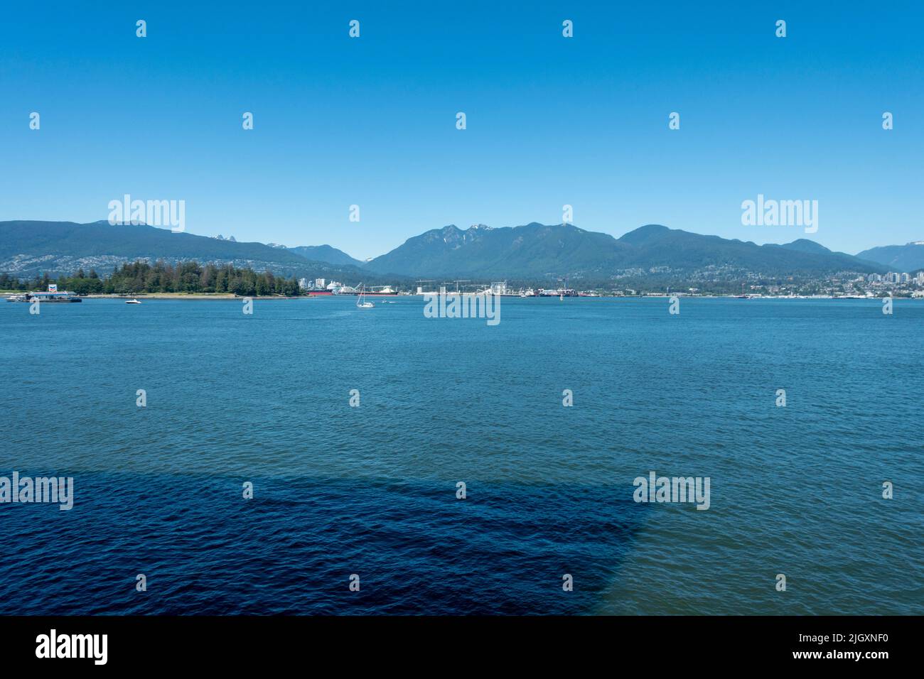 Vue sur la nature et le paysage depuis Canada place, au centre-ville, en Colombie-Britannique, au Canada Banque D'Images