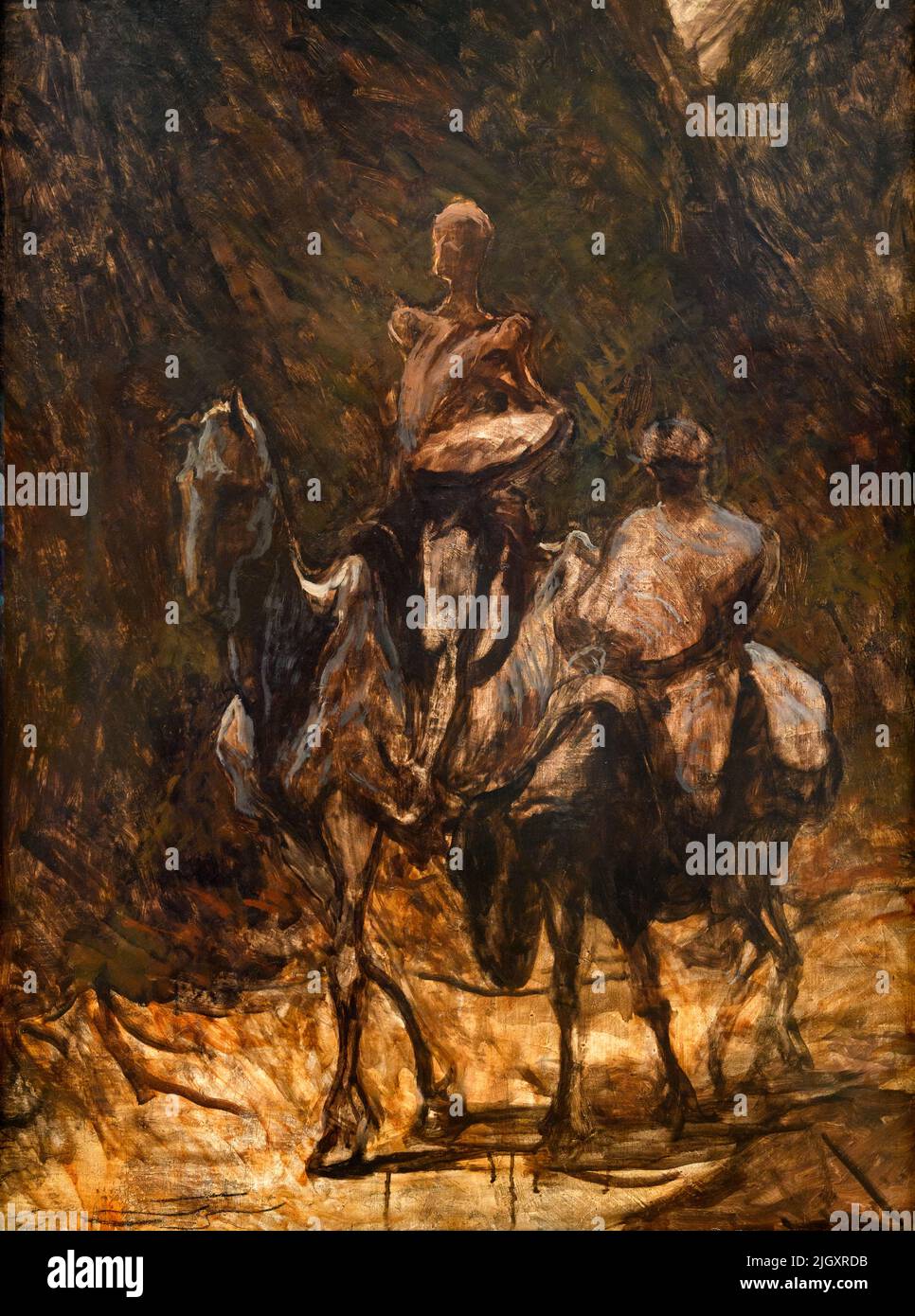 Don Quichotte et Sancho Panza par Honoré Daumier (1808-1879), huile sur toile, c. 1870 Banque D'Images