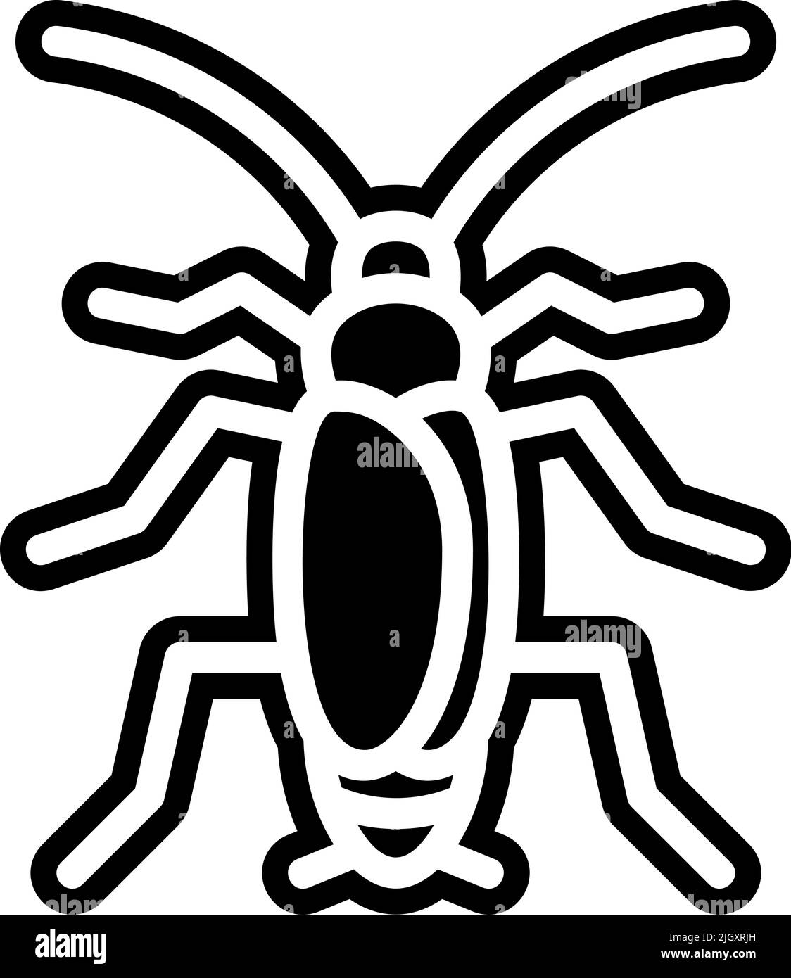 Insectes parasites lutte antiparasitaire icône de cafard . Illustration de Vecteur