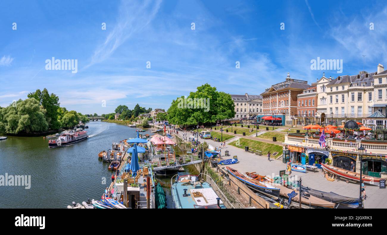 La Tamise depuis Richmond Bridge, Richmond upon Thames, Londres, Angleterre, Royaume-Uni Banque D'Images