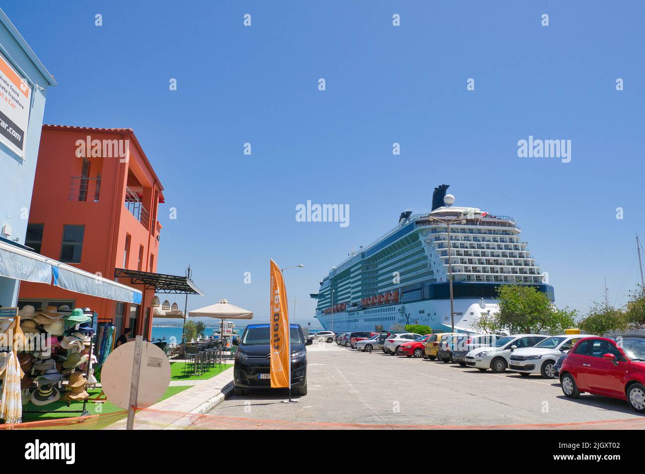 Le célèbre bateau de croisière Reflection Celebrity, dans le port de Katakolo, Grèce Banque D'Images
