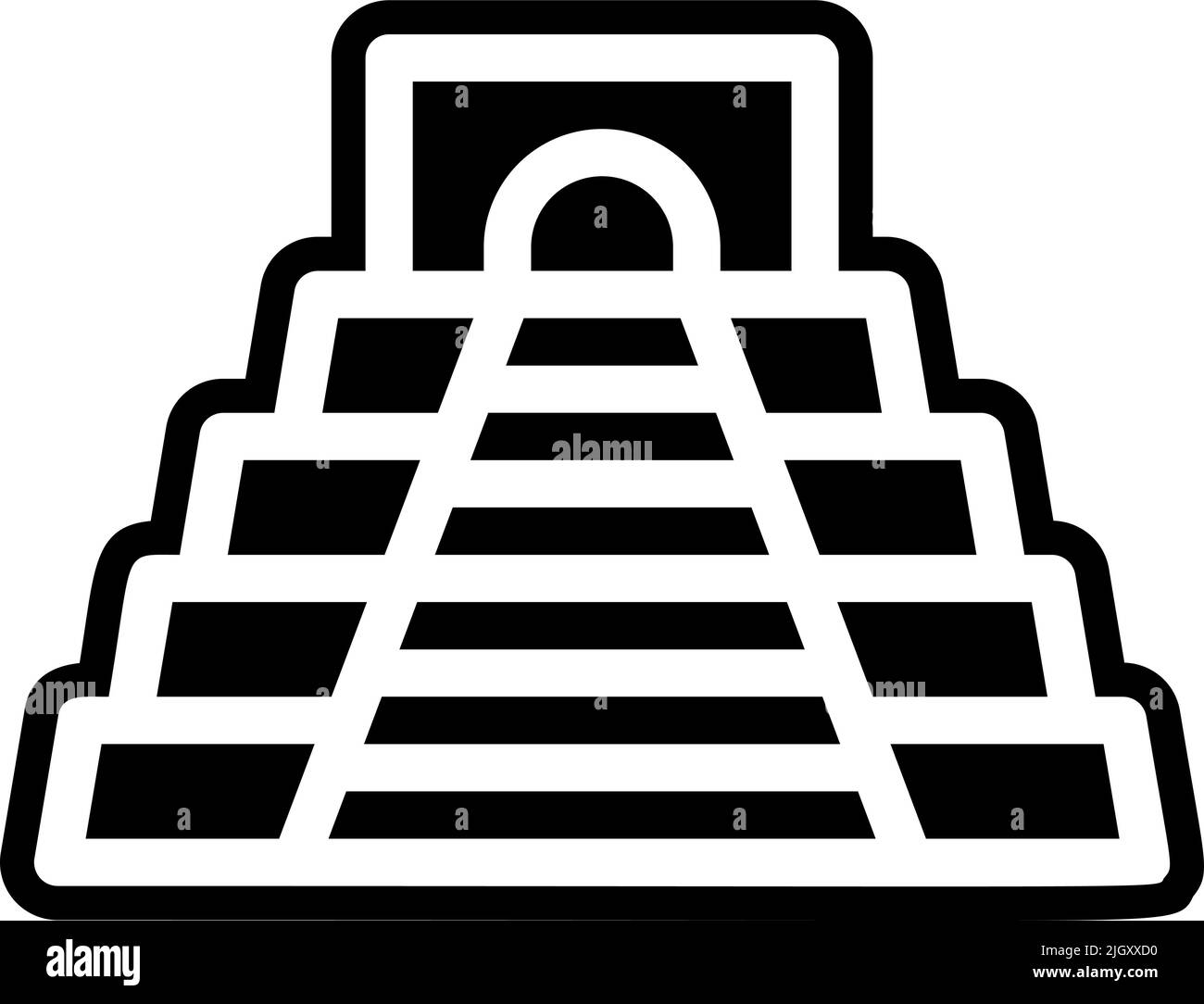 Icône représentant une pyramide aztèque de repère . Illustration de Vecteur