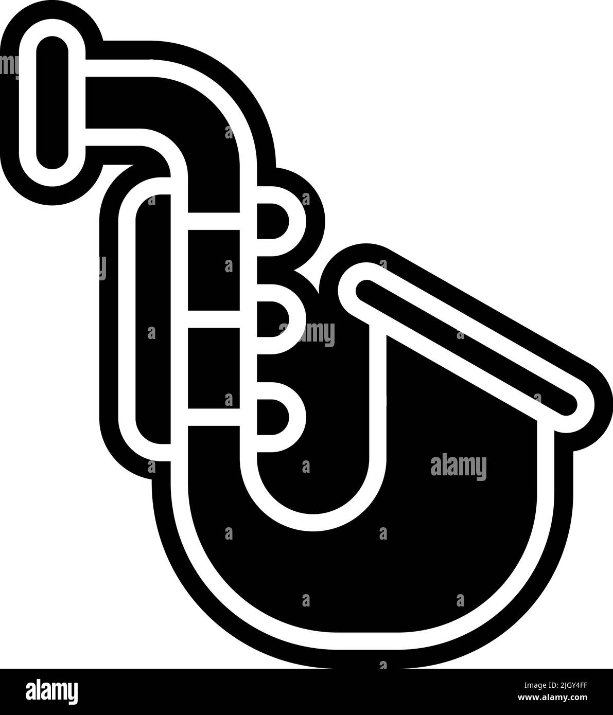 Boutique de musique saxophone icône . Illustration de Vecteur
