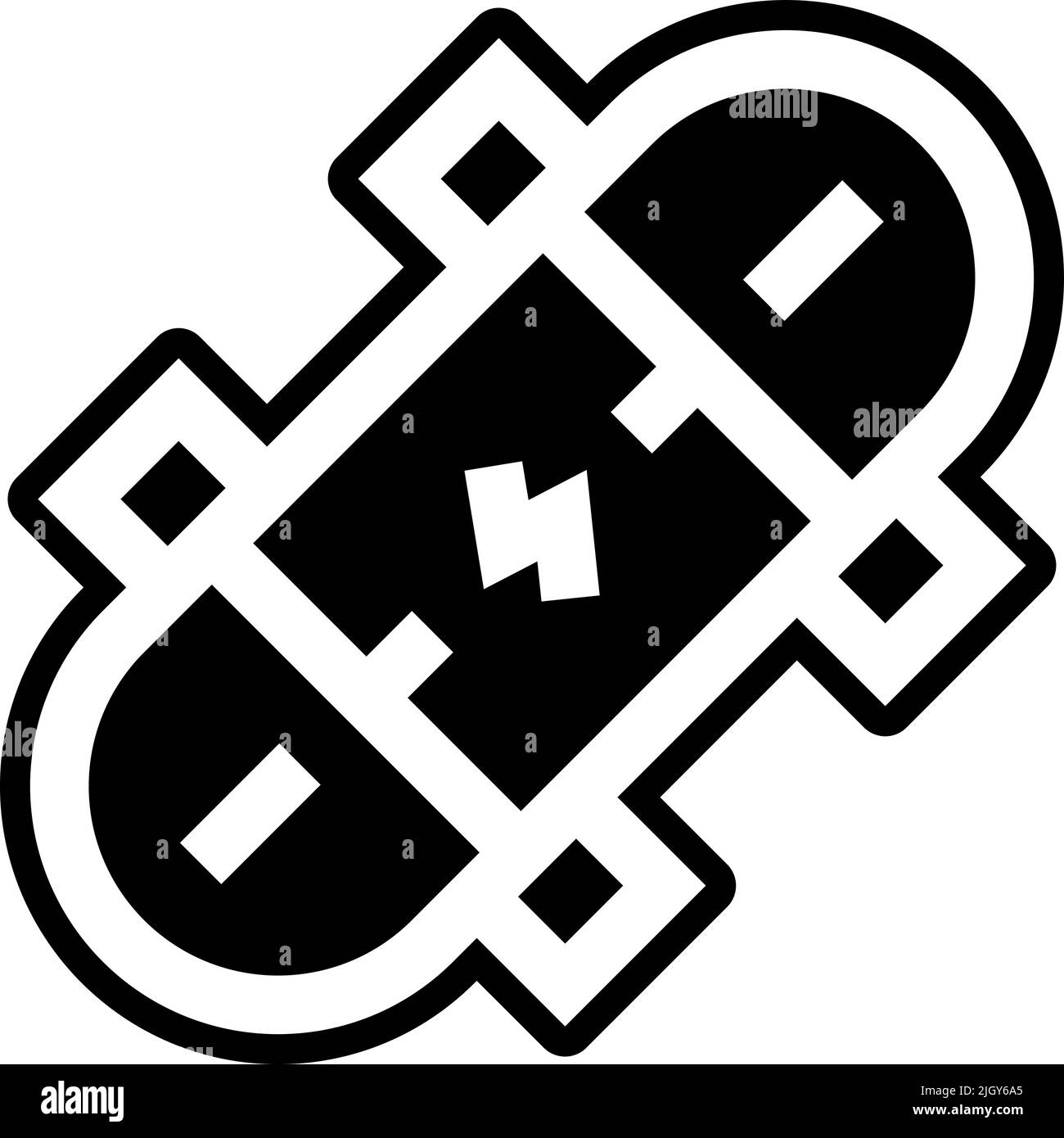 Icône de skateboard de terrain de jeu . Illustration de Vecteur