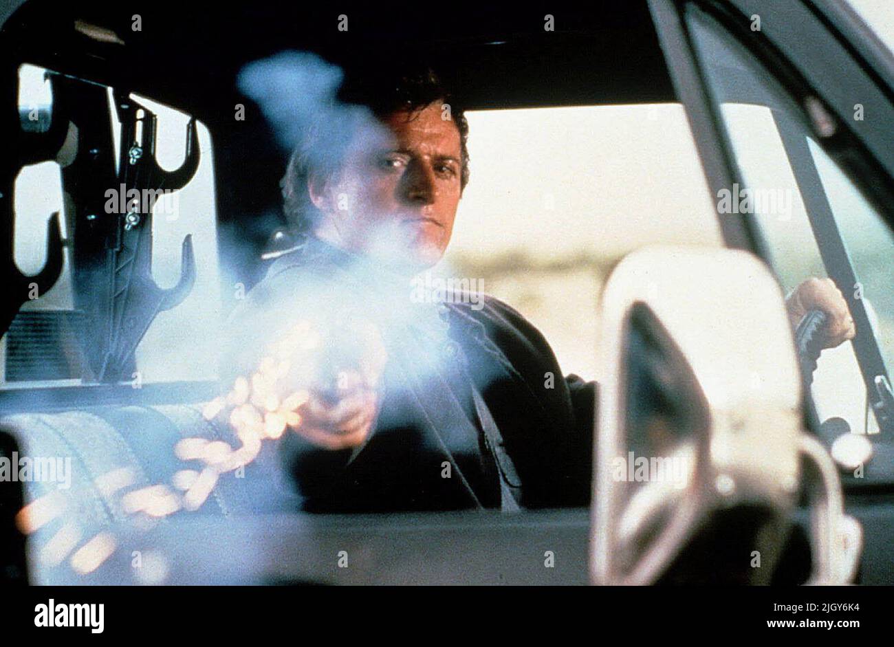 RUTGER HAUER, L'HITCHER, 1986 Banque D'Images