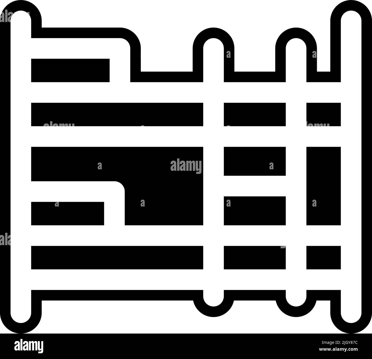 Il est temps de dormir sur l'icône de lit superposé . Illustration de Vecteur