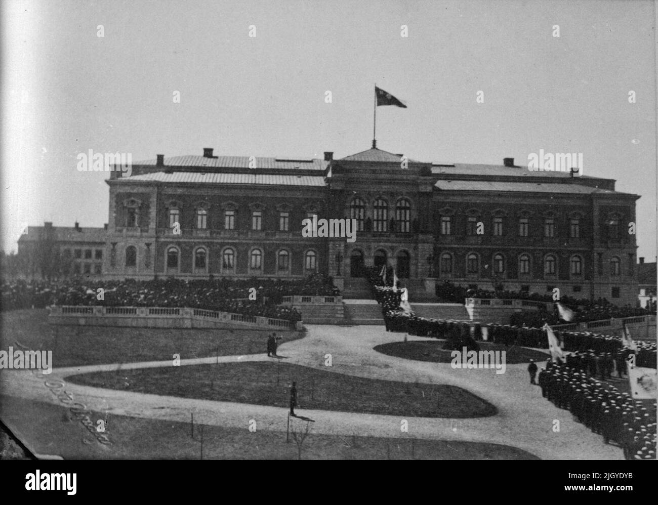 Repro -Photography - inauguration de la New University House, Uppsala, mai 1887. Vues en miniature. Reproductions pour les photographies du cabinet d'Osti. Banque D'Images