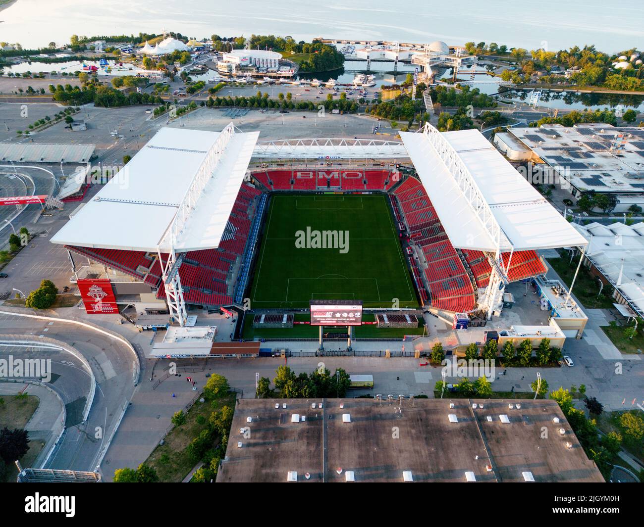 10 juillet 2022, Toronto Ontario Canada. BMO Field Aerial vide tôt le matin. Luke Durda/Alamy Banque D'Images