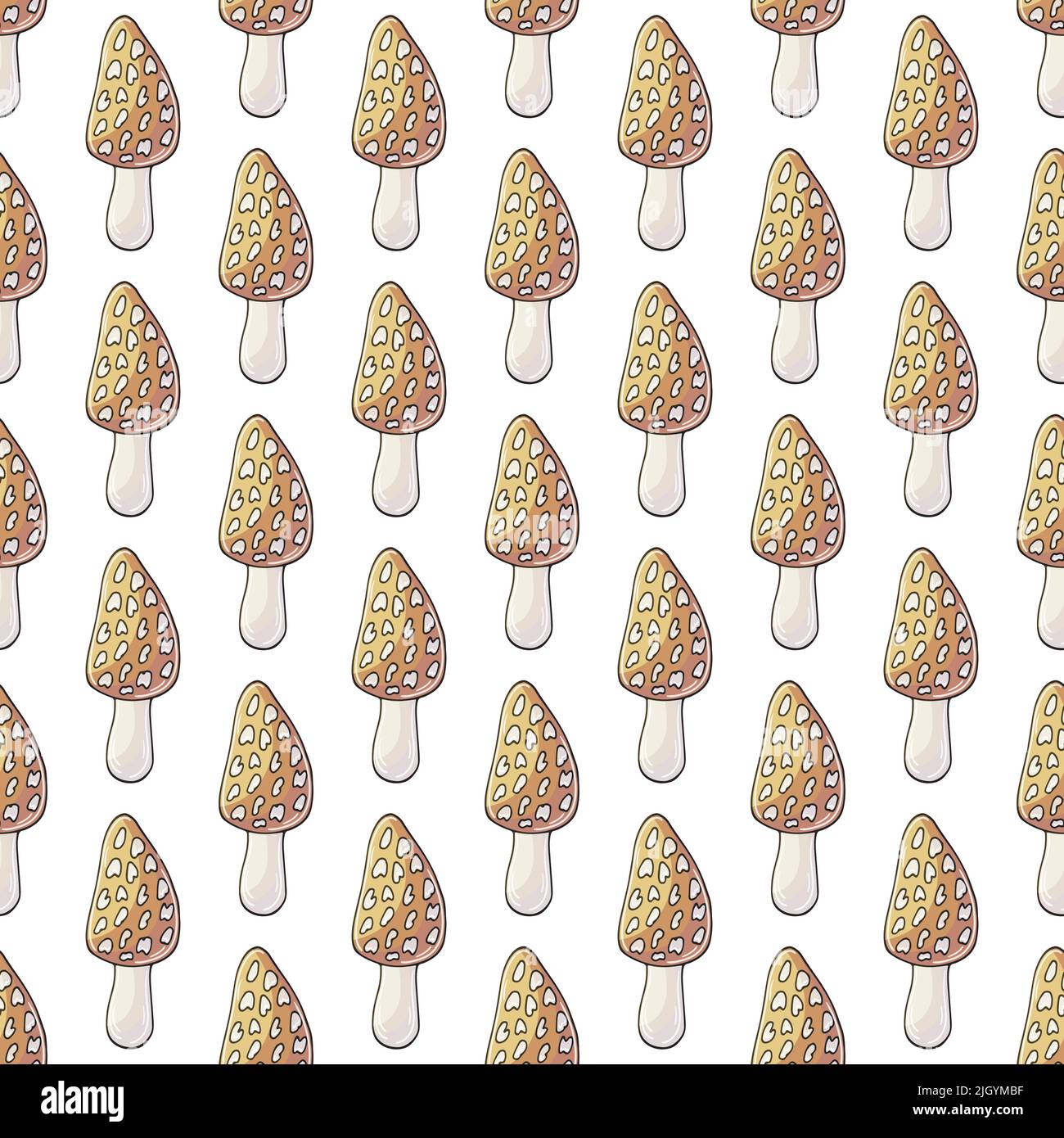 Morchella esculenta. Illustration en mode dessin manuel. Motif sans couture pour la cuisine, le restaurant Illustration de Vecteur