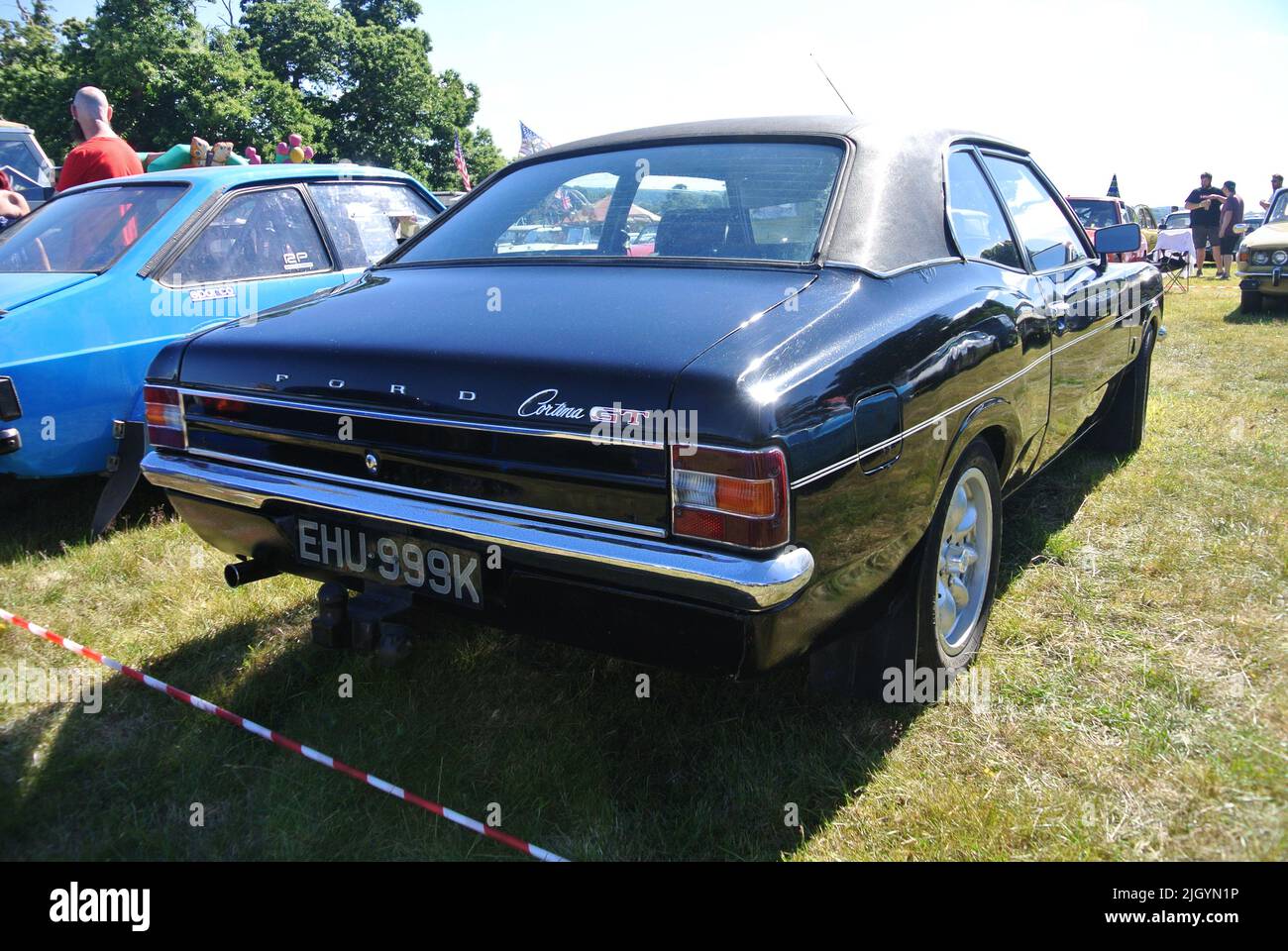 Une Ford Cortina GT 1971 a été exposée au salon de voitures classiques de la collection de véhicules historiques de 47th, Powderham, Devon, Angleterre, Royaume-Uni. Banque D'Images