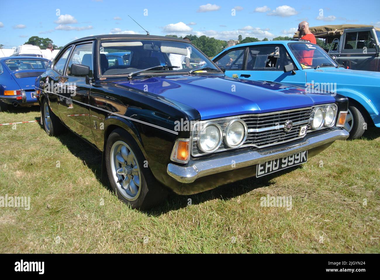 Une Ford Cortina GT 1971 a été exposée au salon de voitures classiques de la collection de véhicules historiques de 47th, Powderham, Devon, Angleterre, Royaume-Uni. Banque D'Images