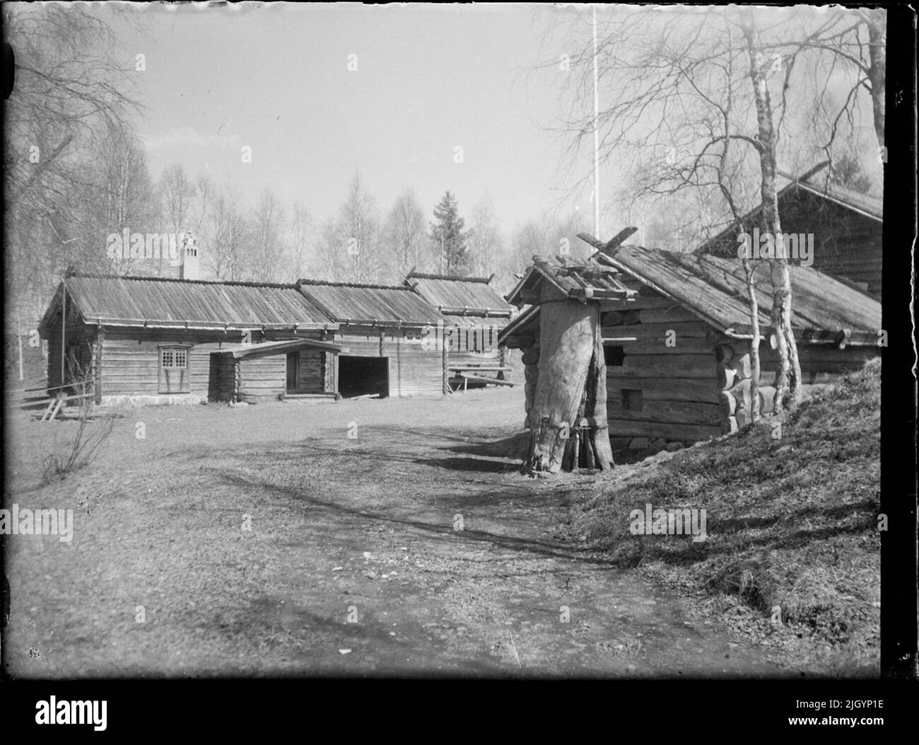 Bâtiments en bois, Suède. Bâtiments en bois, Suède Banque D'Images