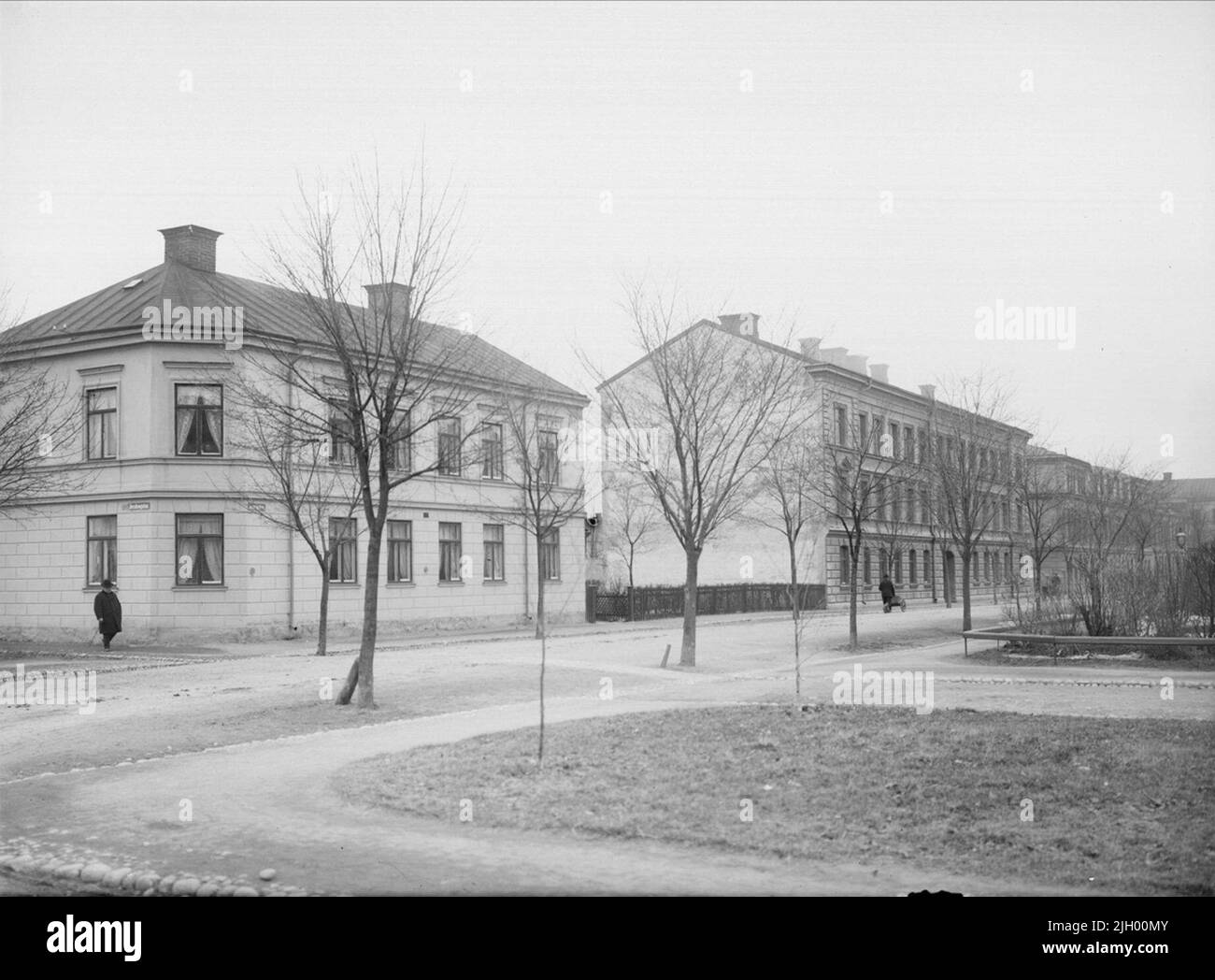 Saint-Olofsgatan, quartier Alfhem, Kvarngärdet à Uppsala 1901 - 1902. Saint-Olofsgatan, quartier Alfhem, Kvarngärdet à Uppsala 1901 - 1902 Banque D'Images