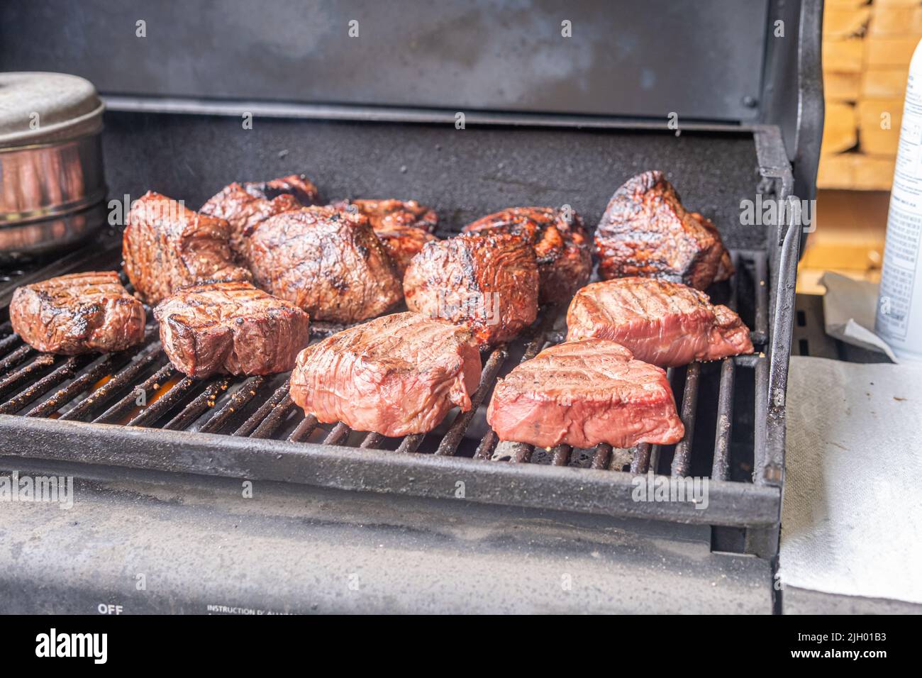 Piquets de bœuf biologiques grillés pour une fête Banque D'Images