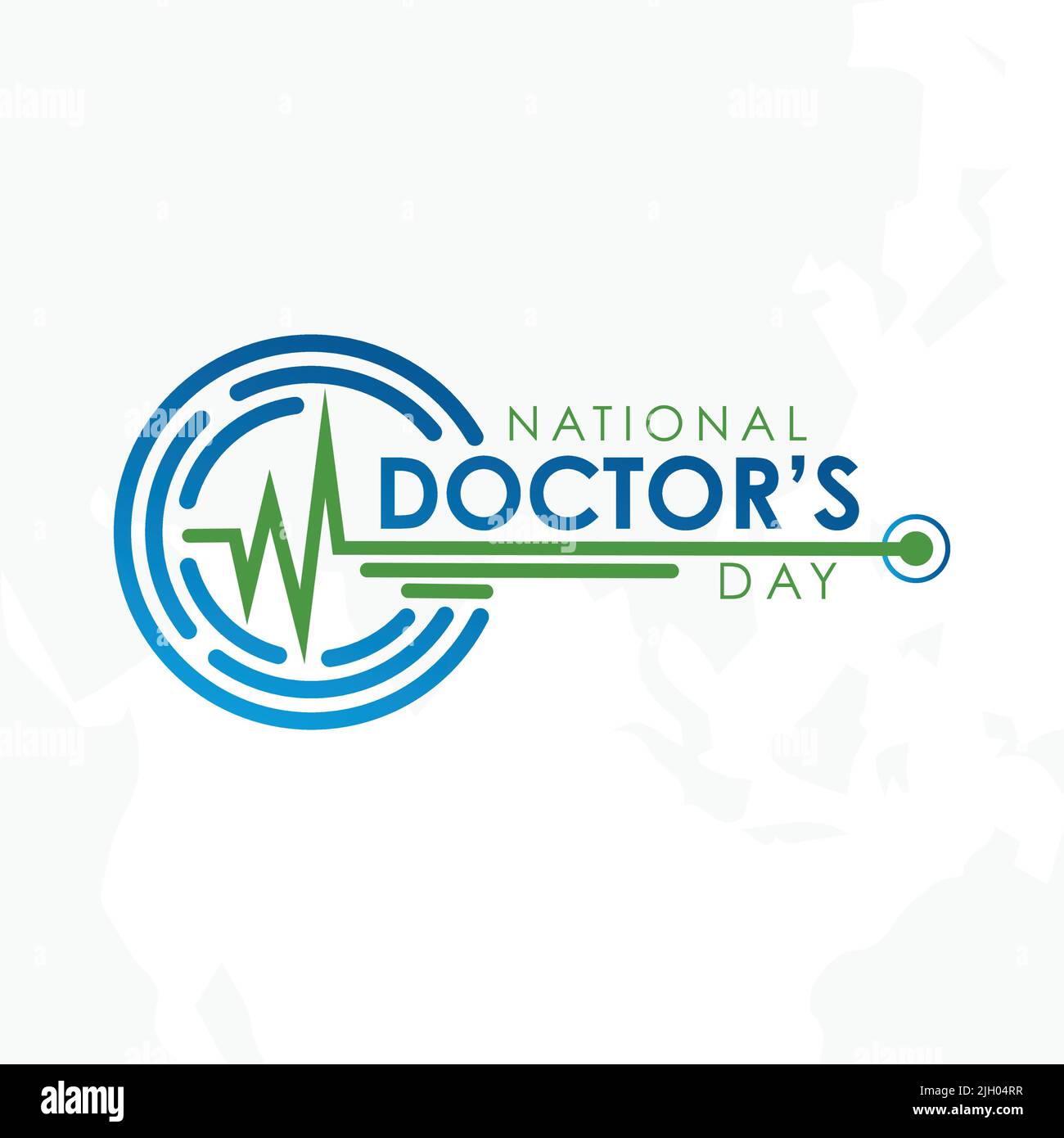 Lettre typographique National Doctors Day with Pulse. Lettre Journée nationale des médecins pour la conception d'éléments. Illustration vectorielle EPS.8 EPS.10 Illustration de Vecteur