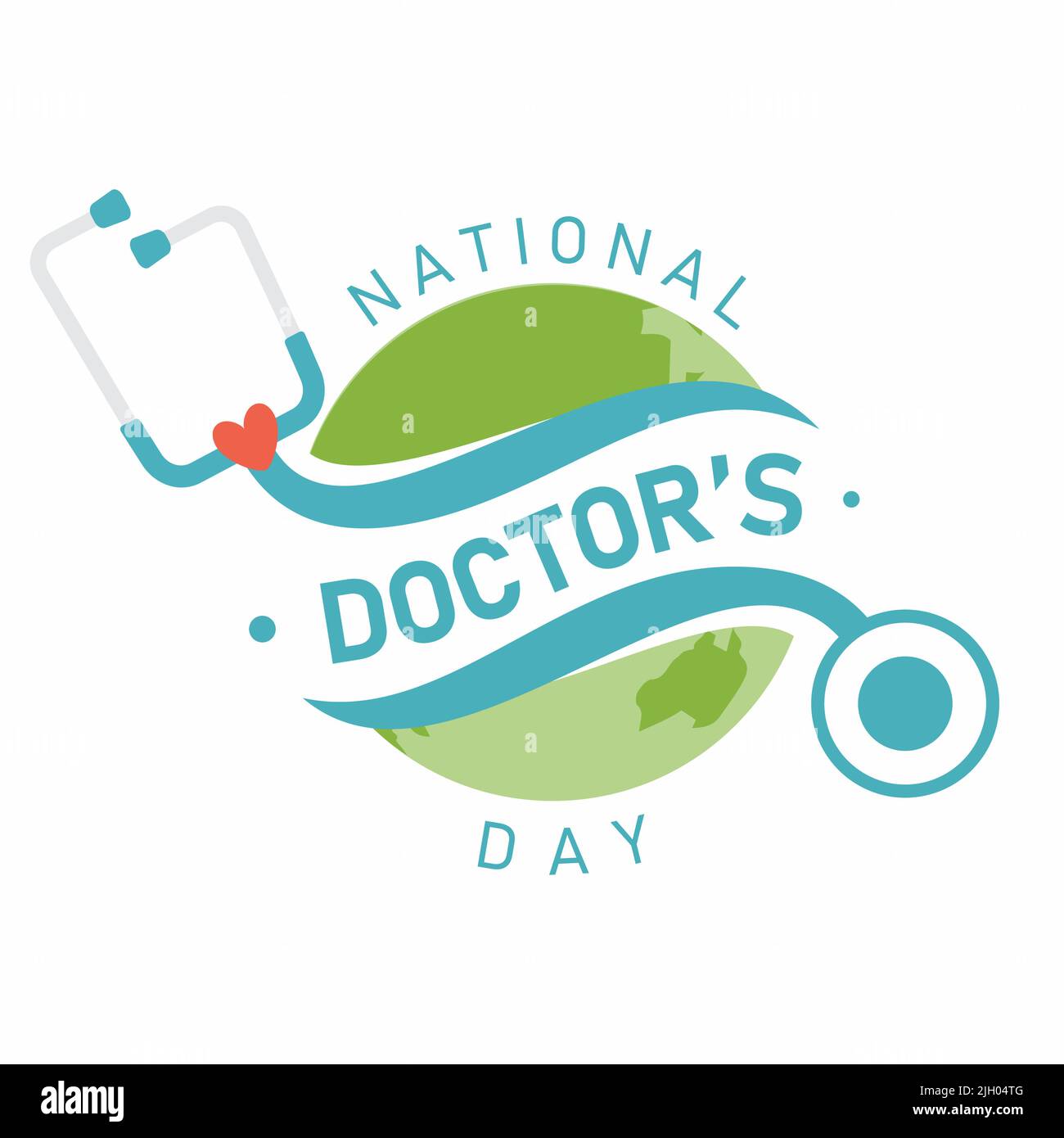 Typographie pour la conception de l'emblème de la Journée nationale des médecins. Lettre Journée nationale des médecins pour la conception d'éléments. Illustration vectorielle EPS.8 EPS.10 Illustration de Vecteur