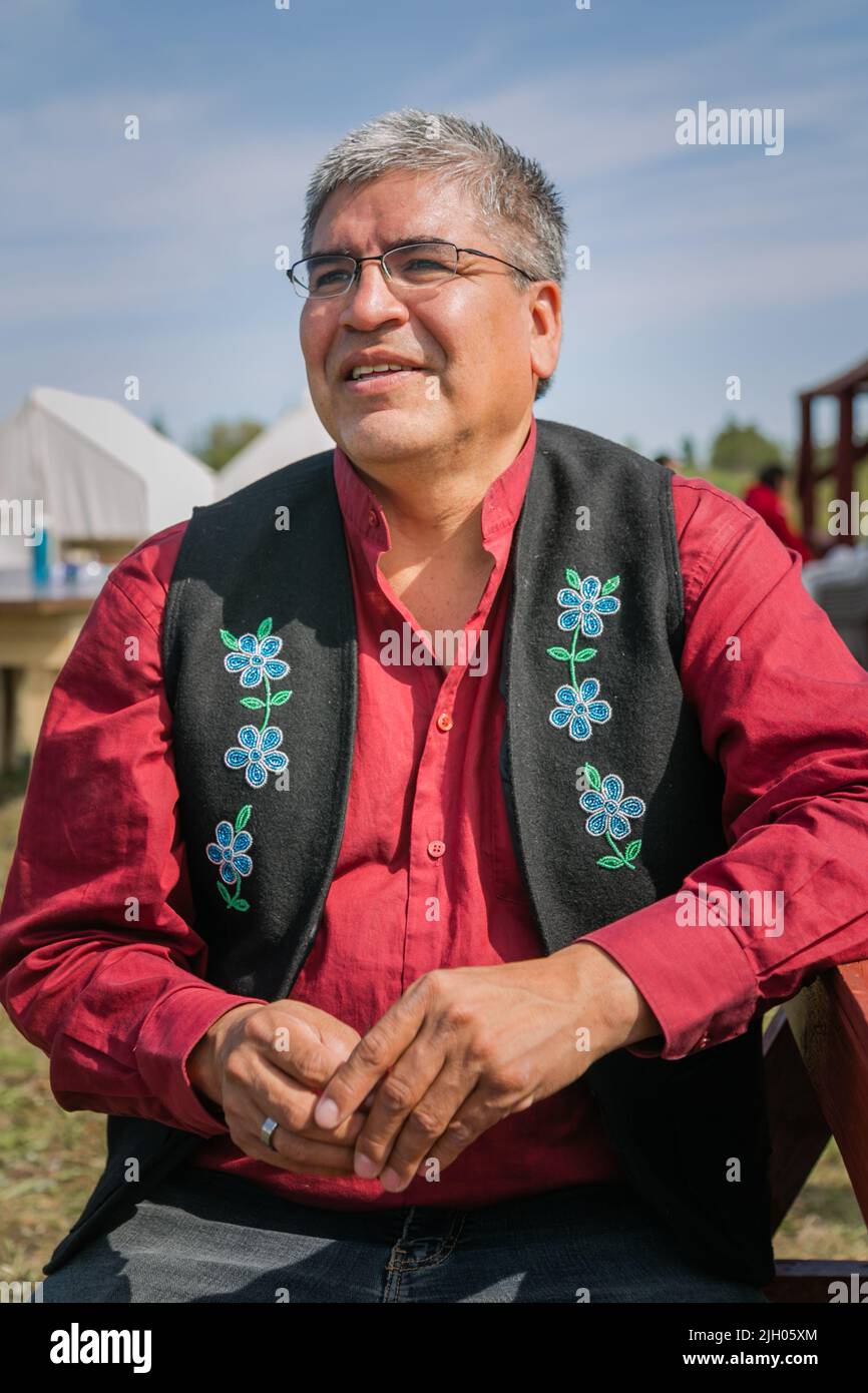 Négociateur en chef de l'autonomie gouvernementale Danny Gaudet, dans la communauté autochtone du Nord de Deline, Territoires du Nord-Ouest, Canada Banque D'Images