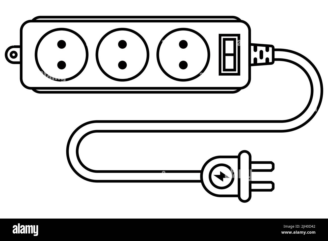 icône de prise sur le cordon. rallonge pour appareils électriques. illustration vectorielle plate. Illustration de Vecteur