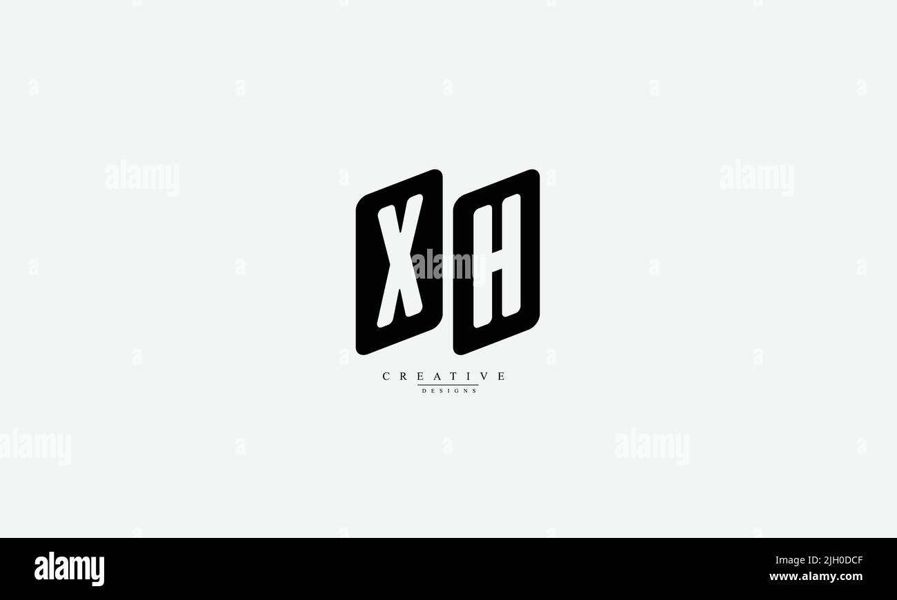 Lettres de l'alphabet initiales Monogram logo XH HX H Illustration de Vecteur