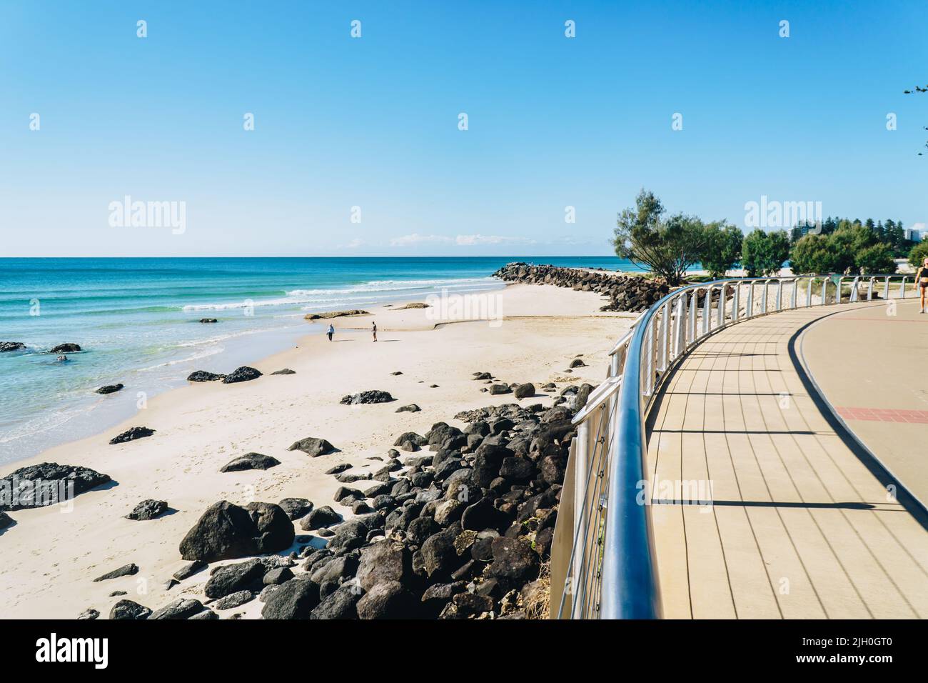 Kirra sentier et route vers Coolangatta sur la Gold Coast Banque D'Images