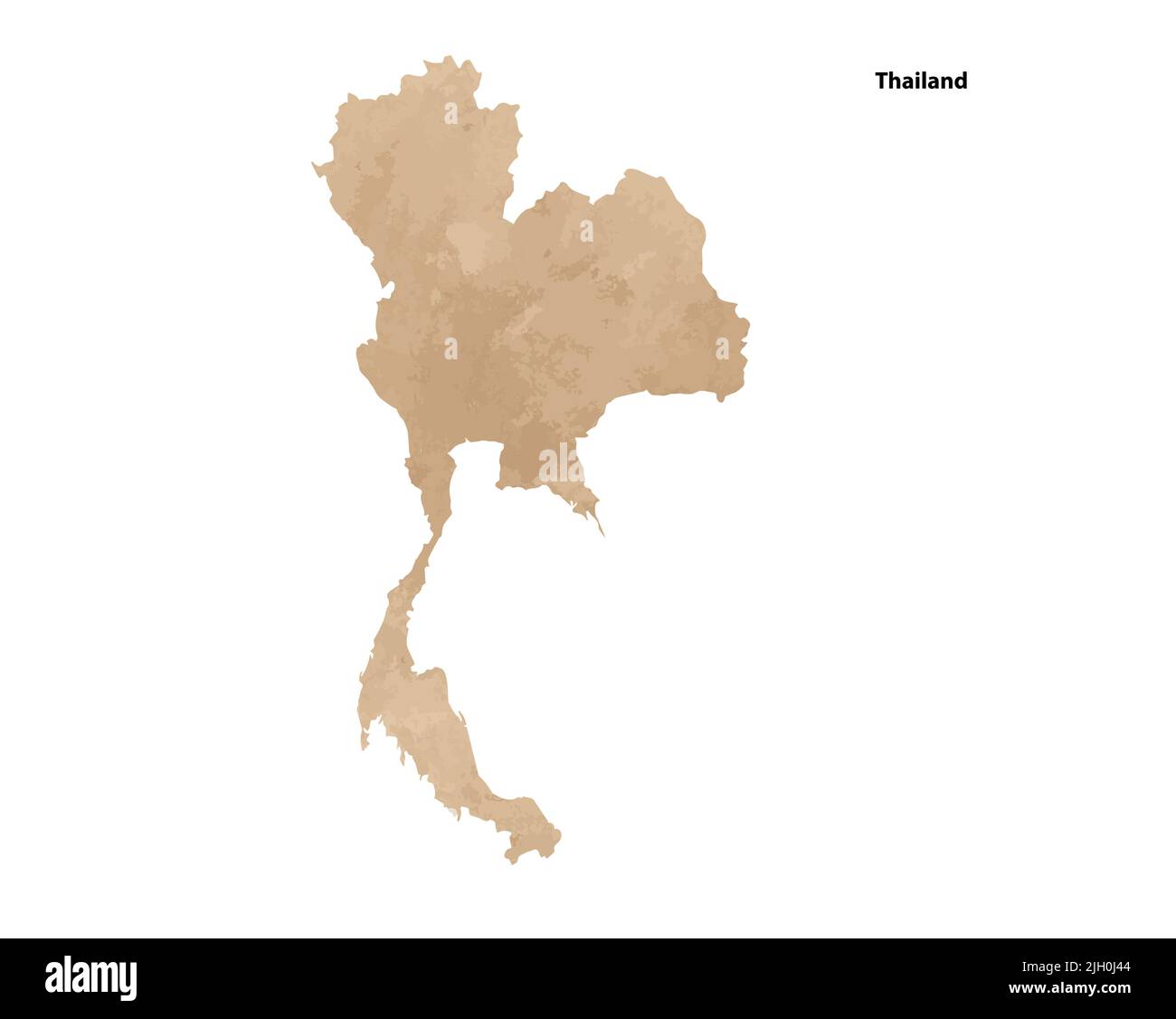 Ancienne carte texturée de la Thaïlande pays - illustration vectorielle sur papier vintage Illustration de Vecteur