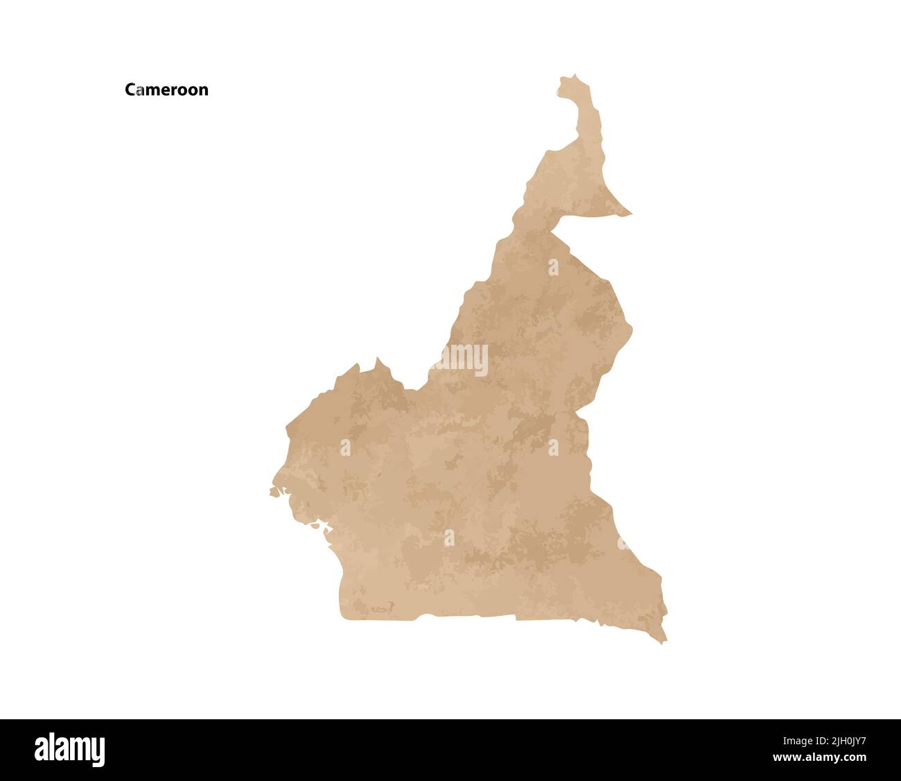 Ancienne carte de papier d'époque texturée du pays du Cameroun - illustration vectorielle Illustration de Vecteur